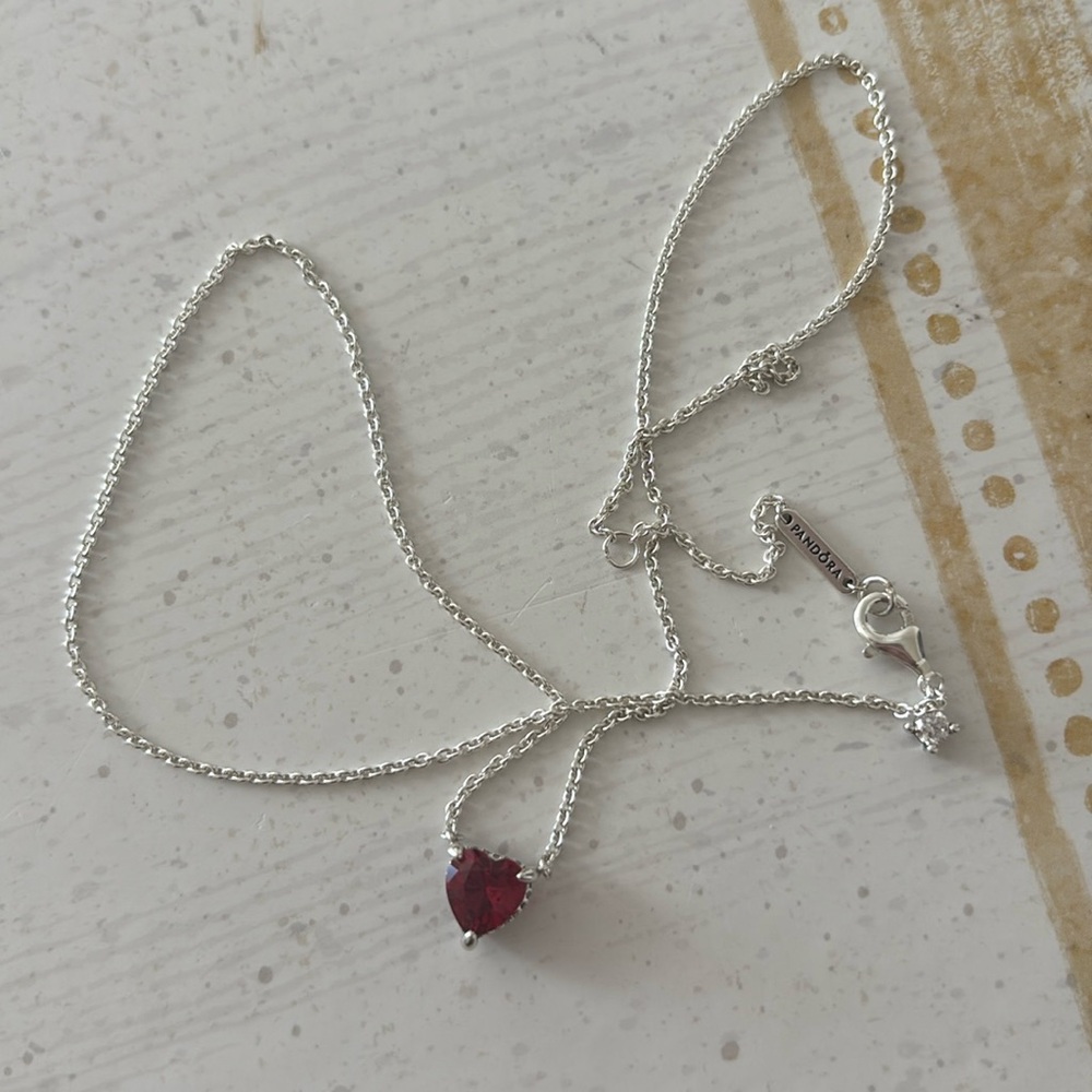 Pandora red heart necklace!